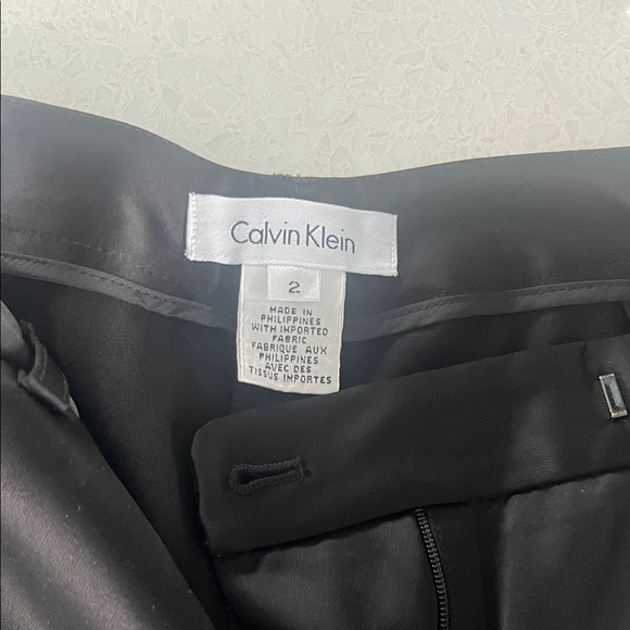 NWT satin Calvin Klein Black Narrow Leg Trousers - Picture 4 of 4